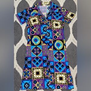 Colorful Geometric Print Dress